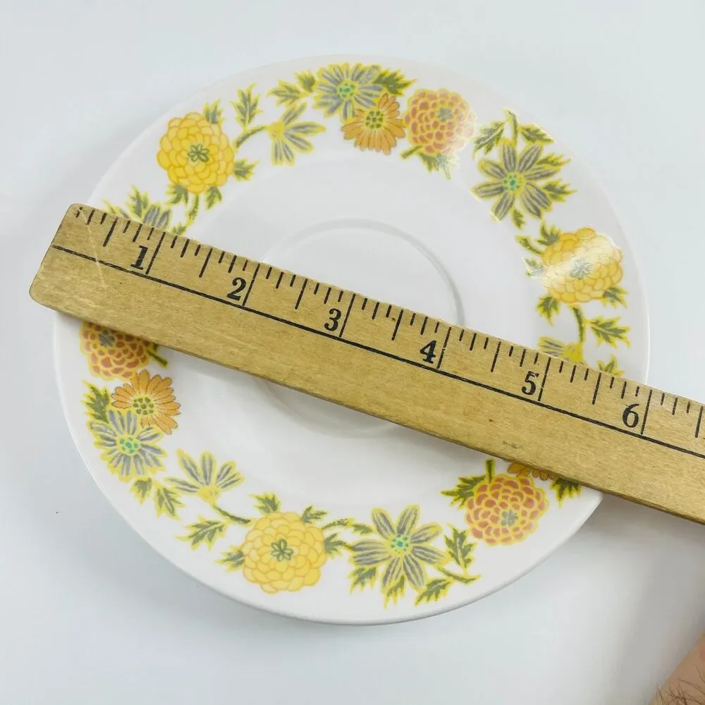 Noritake Progression SUNNY SIDE 9003 Set of 4: 3 Saucers 1 Bread Plate Japan MCM